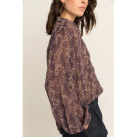 Expresso Blouse Paisley Fudge Dark Red